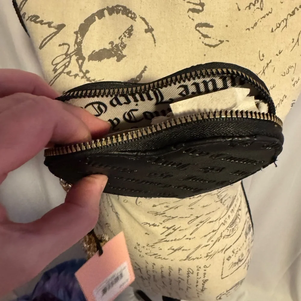 Juicy Couture black heart wristlet